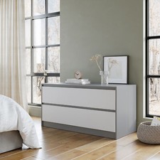 120cm Wide 4-Drawer Bedside End Cabinet Organiser Storage Unit Bedroom Furniture