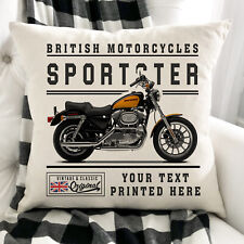 Personalised Motorbike Cushion Cover Sportster British Bike Dad Gift VBC15