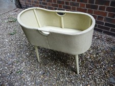 Baby childs COT 1940's 82x44cm cream on 4 legs LLOYD LOOM Edward Day NOTTS