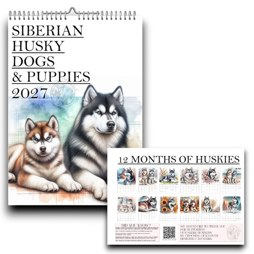 Siberian husky calendar - siberian,