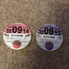 USED OLD  TAX DISC  2x  30-09-2014 VERY VERY RARE#