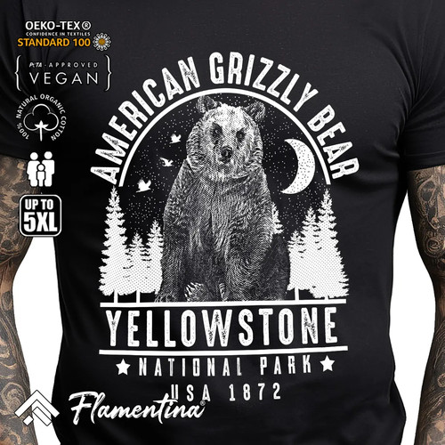 Grizzly bear mens tshirt - grizzly,