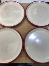 Denby Everyday Red Salsa x 4 Ceramic Dinner Plate 22.5cm