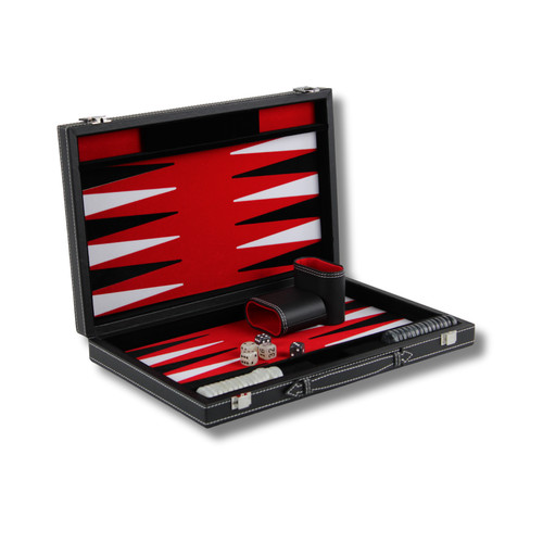 Royal red leather - royal, backgammon