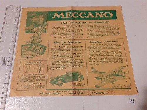 Meccano 1930s flyer - flyer, car