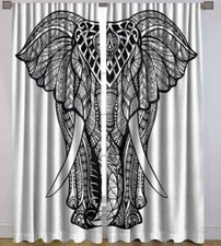 Indian Elephant Print Curtains