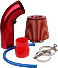 CarBole Cold Air Intake Filter 3"/76mm,Air Induction Alumimum Kit with Clamp,RED