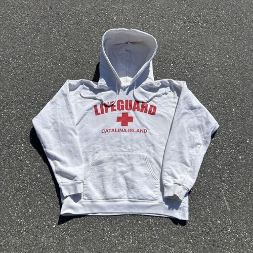 White and red lifeguard hoodie - and,