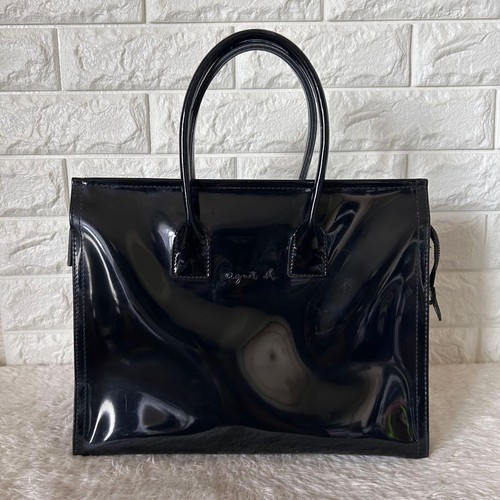 Agnes enamel handbag - b,