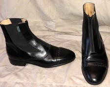 Rectiligne Black Leather Zip Front Cap Toe Esquestrian Riding Women Boot Size 10