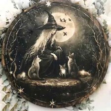 Witch Pagan metal plaque