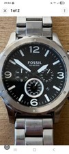 Fossil Nate Men's Chronograph Large Steel Watch JR1353 Running