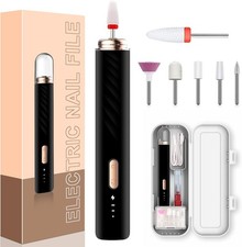 Nail Drill Electric Rechargeable Nail Files, Black, Professional Manicure