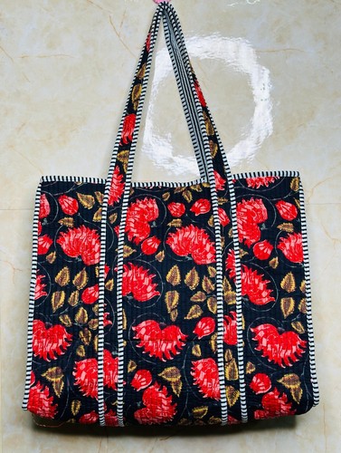 Red floral tote bags indian - floral,