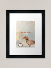 dachshund with a coffee Framed