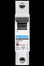 PROTEUS 20 AMP CURVE C 10kA MCB CIRCUIT BREAKER 1020/3W