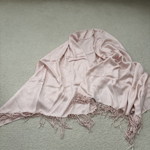 Pale pink cotton pashmina with - pale,