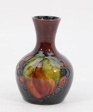 Moorcroft Flambe Vase Leaf and Berry design 3 inches tall.