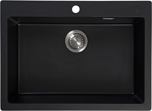 Black composite kitchen sink - kitchen,