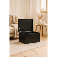 Black Wooden Storage Box