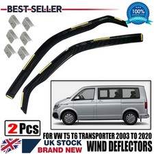 VW Transporter T5/T6/T6.1 2003-2024 2 Door Van Wind Deflectors 2pc Rain Car