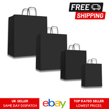 Strong Black Twisted Handle Ribbed Paper Carrier Bags - Gift, Party, Retail Shop