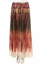  TOPSHOP PREMIUM LONG SKIRT FEATHER PRINT CHIFFON MAXI SKIRT NEW