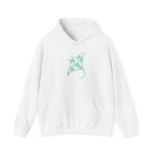 Floral manta ray hoodie - manta, |