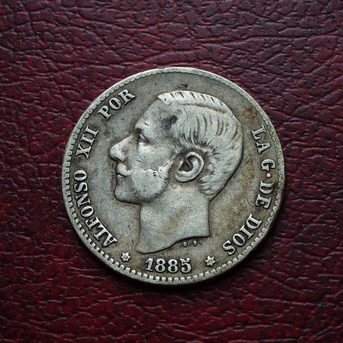 Spain 1885 silver peseta