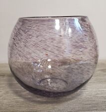 Amethyst & Clear Large Glass Fish Bowl Vase Signed Winston 2002?