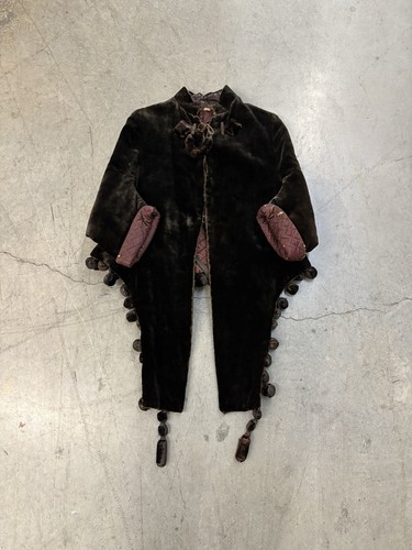 Antique velvet brown cape - antique,