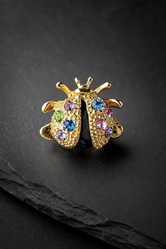 Gold beetle pin - beetle,