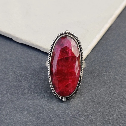Ruby gemstone ring - ruby,