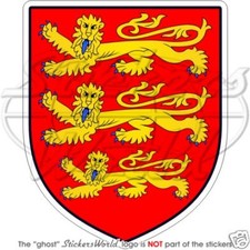 ENGLAND English Coat of Arms, 3 Lions UK British 97mm Vinyl Bumper Sticker Decal