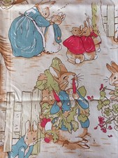 Vintage Peter Rabbit Cotton Interiors Fabric Length Reclaimed 118x100cm