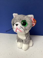 TY BEANIE babies boo 6" SOFT plush with tag fergus grey white dog puppy