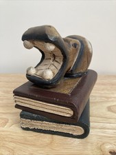 vintage wooden hand carved hippo On The Book Stack Hippocampus