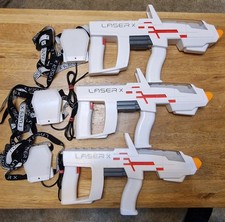Laser x 3 -Blaster Gun Player Pack Laser Tag Shooting Game In VGC