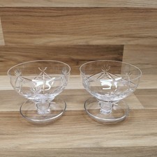 Set of 2 Crystal Cut Glass