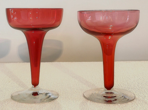 Two antique cranberry - antique,