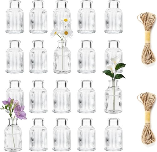 Small glass bud vases - glass,