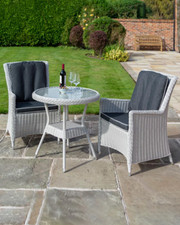 Rattan Garden Bistro Set Rowlinson Prestbury Grey Patio Furniture Assembled