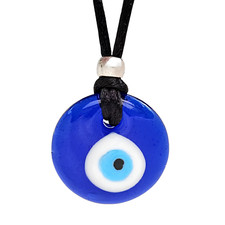 Evil Eye Pendant Necklace Nazar Lucky Protection Corded Glass Kabbalah Jewellery