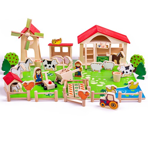 Bigjigs toys wooden farm - toys,