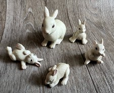Vintage MEG Bunny In My Pocket White Netherland Dwarf Rabbit Family