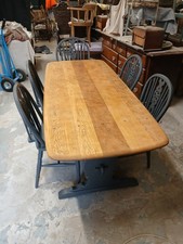 Ercol Refectory Style Table With Five Painted Chairs.