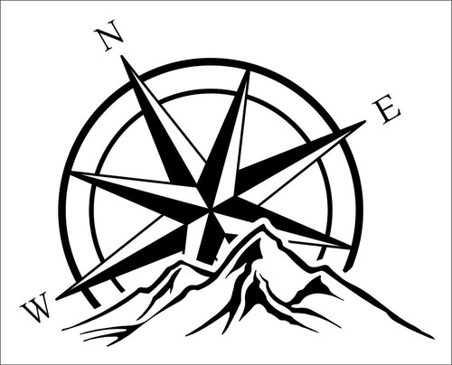Mountain compass large - large, vinyl
