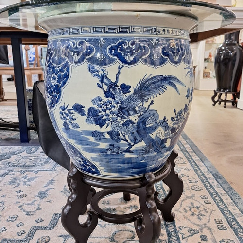 Chinoiserie porcelain fishbowl - chinoiserie,