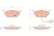 Front brake pad set - front,
