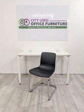 Haworth Height Settable Desk, White Top & Frame, W1200mm w/ Vitra Conference ...